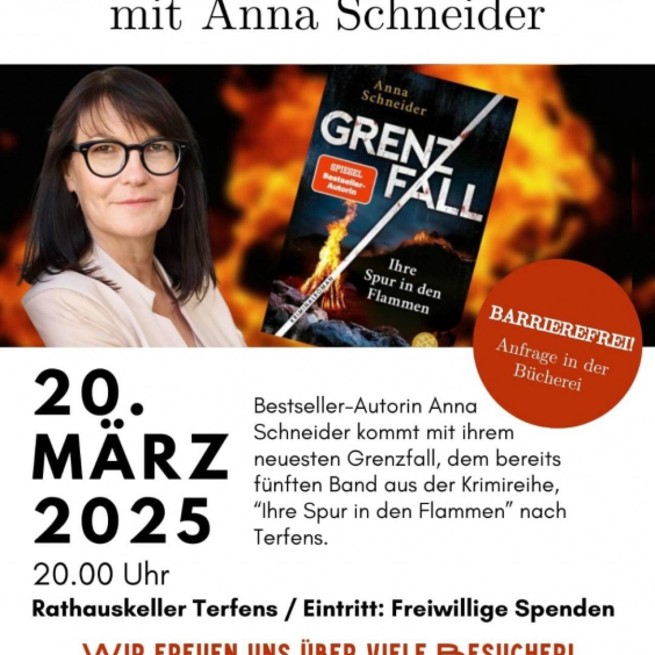 Plakat Krimilesung mit Anna Schneider